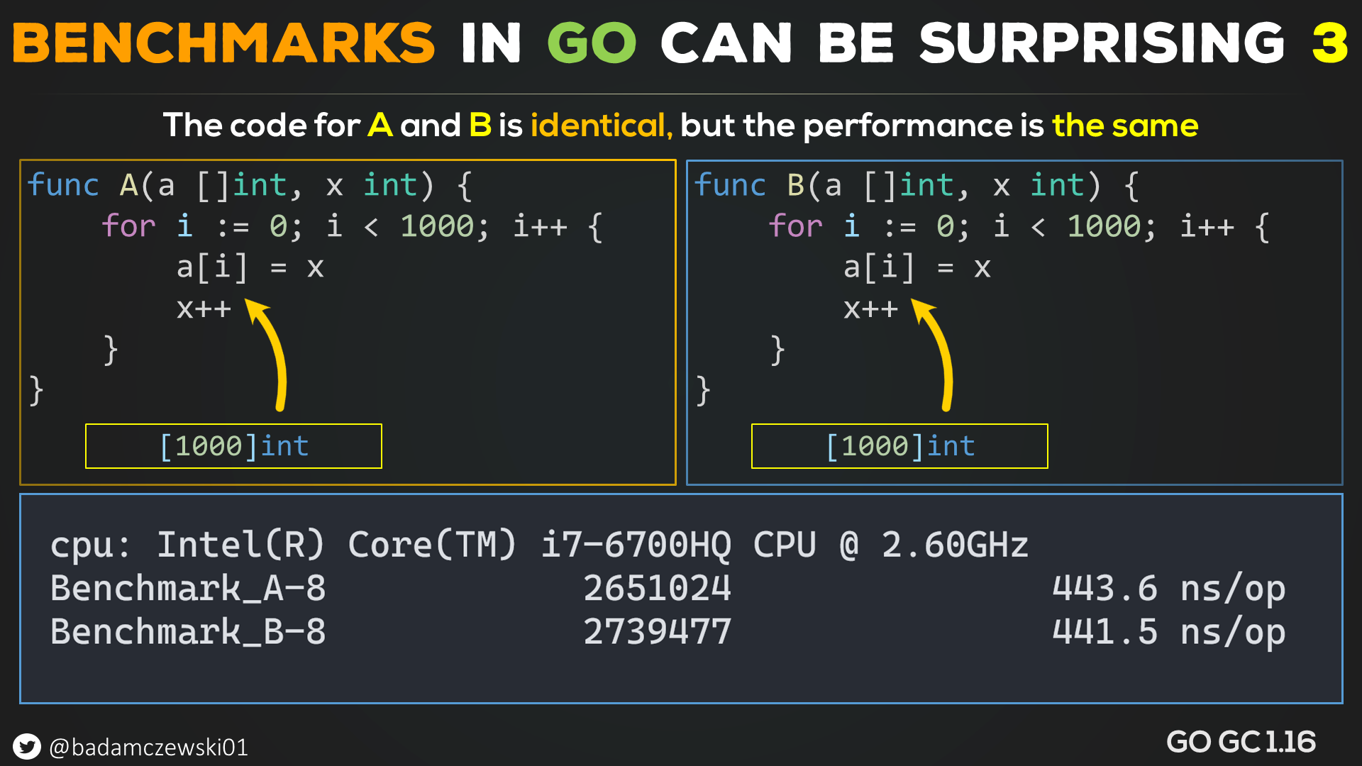 Benchmarks in GO can be surprising